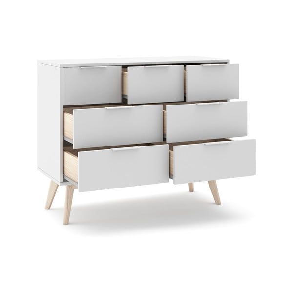 Cassettiera bassa bianca 120x83 cm Campus - Marckeric-image-4