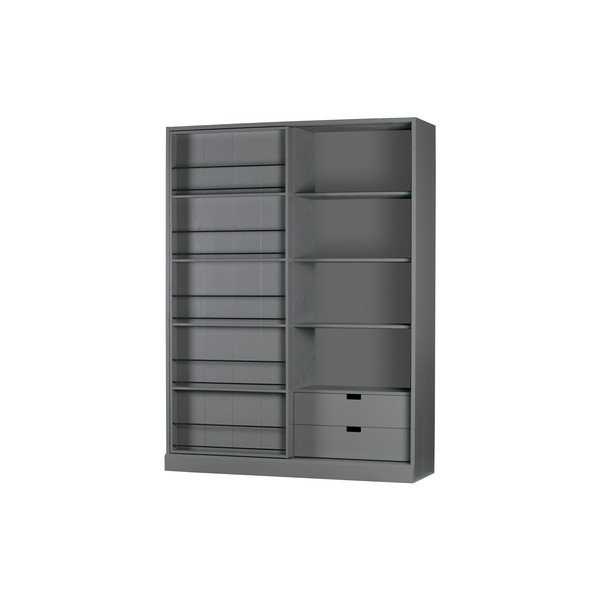 Libreria in legno di pino con 2 cassetti Swing - WOOOD-image-2