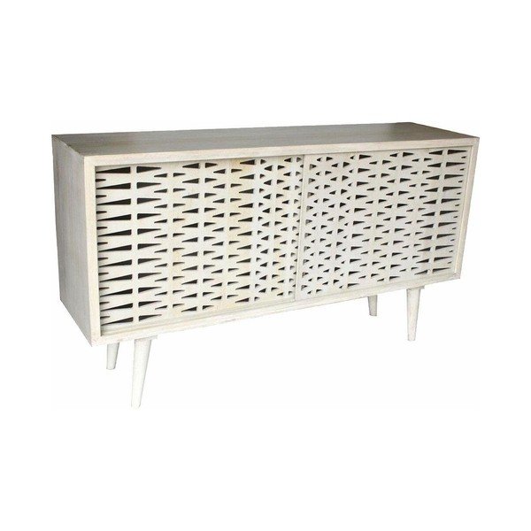 Cassettiera in legno di mango bianco Ruskin - Støraa-image-2