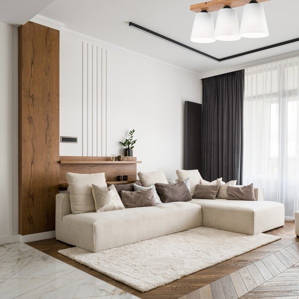Lampada da soffitto bianca con paralume in tessuto ø 15 cm Lula - LAMKUR-image-2