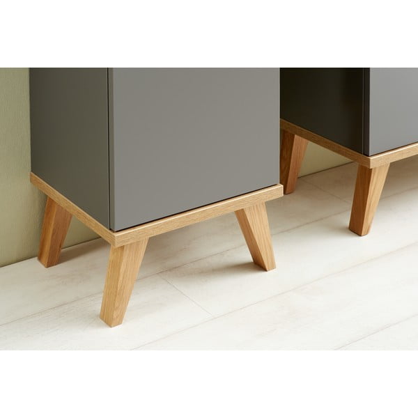 Mobile per bagno grigio con effetto rovere basso 35,5x89,5 cm Quickset 924 – Pelipal-image-4