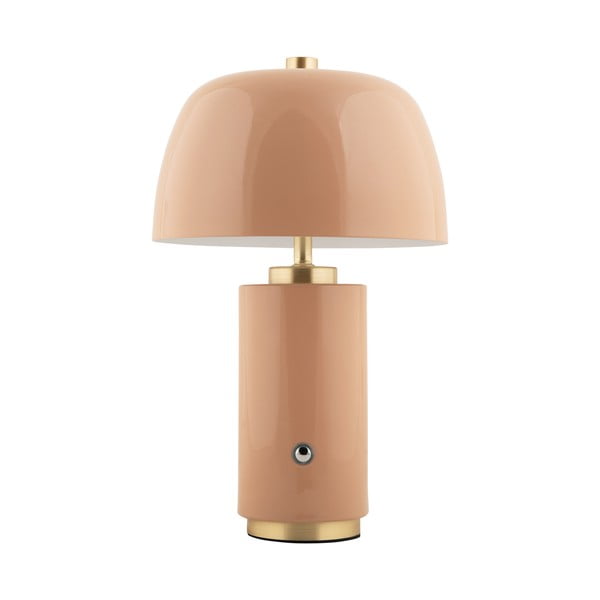 Lampada da tavolo dimmerabile a LED beige con paralume in metallo (altezza 30 cm) Freya - Leitmotiv