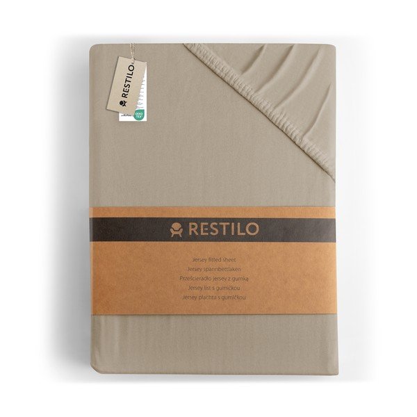 Lenzuolo con angoli marrone chiaro in jersey 160x200 cm Amber – Restilo-image-4
