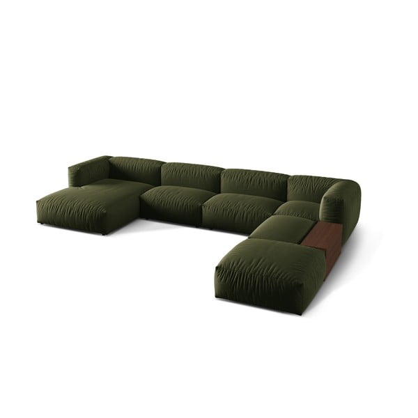 Divano angolare componibile verde (angolo destro a forma di U) Martina - Micadoni Home-image-1