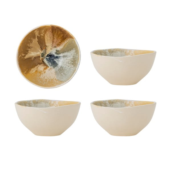 Ciotoline in set color crema in gres 4 pz 525 ml Lacey – Bloomingville