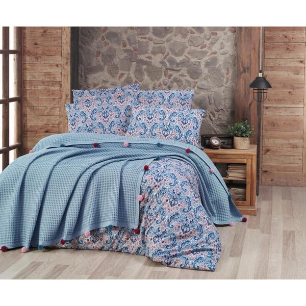Lenzuola in cotone azzurro per letto matrimoniale 200x240 cm - Mila Home