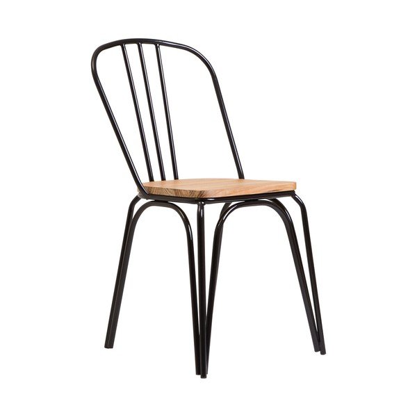 Sedia da pranzo nera in olmo massiccio District – Premier Housewares
