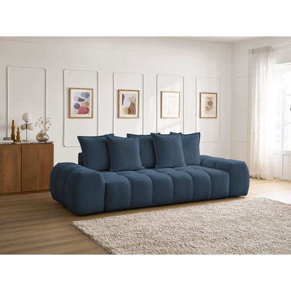 Divano blu scuro con rivestimento in ciniglia 278 cm Everest – Bobochic Paris-image-1