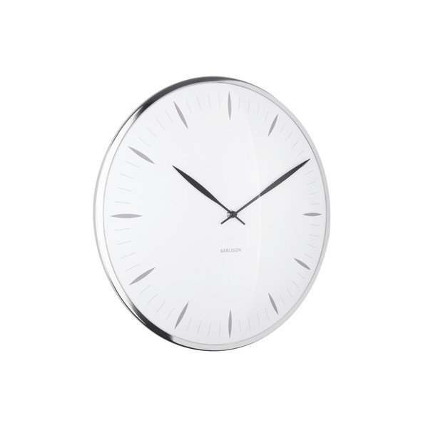 Orologio da parete in vetro bianco, ø 40 cm Leaf - Karlsson