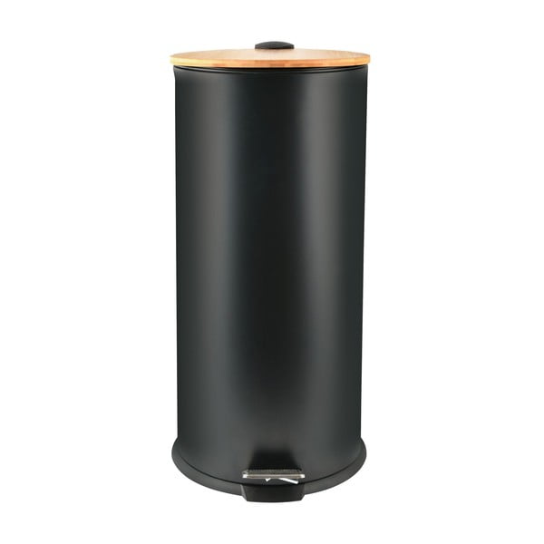 Cestino per la spazzatura nero opaco in acciaio con pedale 30 l   Adonis – Spirella-image-3