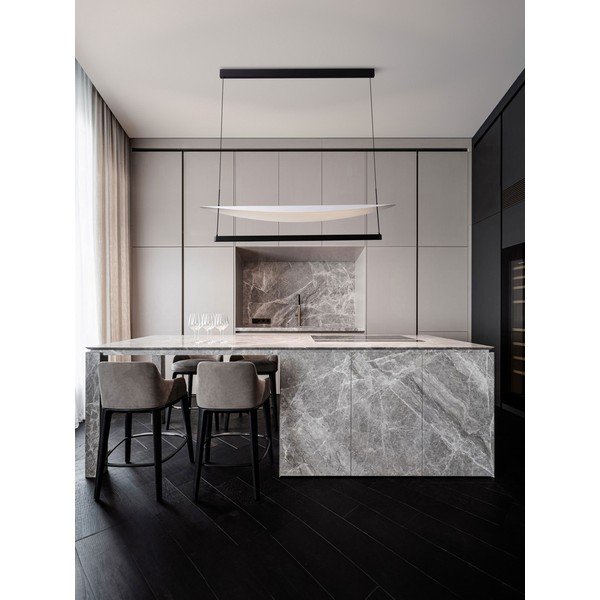 Lampadario LED bianco/nero opaco in alluminio con intensità regolabile Diona – Nova Luce-image-1