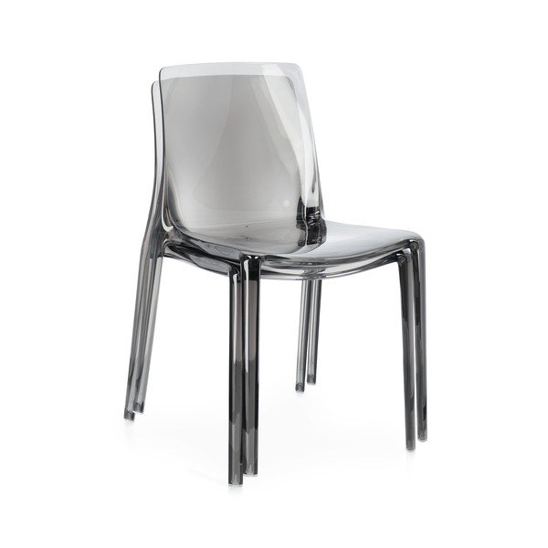 Sedia da pranzo grigia in plastica Adele – Bizzotto-image-4