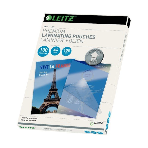 Set di 100 tasche per plastificazione Home Office, A4, 100 mic - Leitz