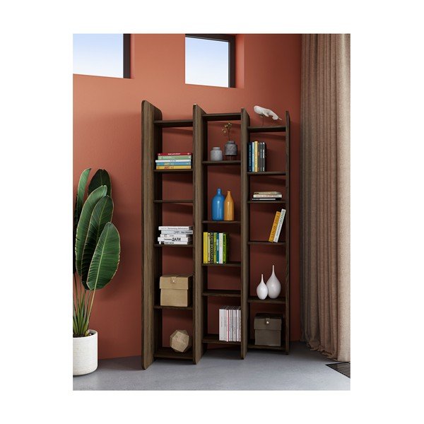 Libreria in noce Twin, altezza 187 cm - TemaHome-image-4