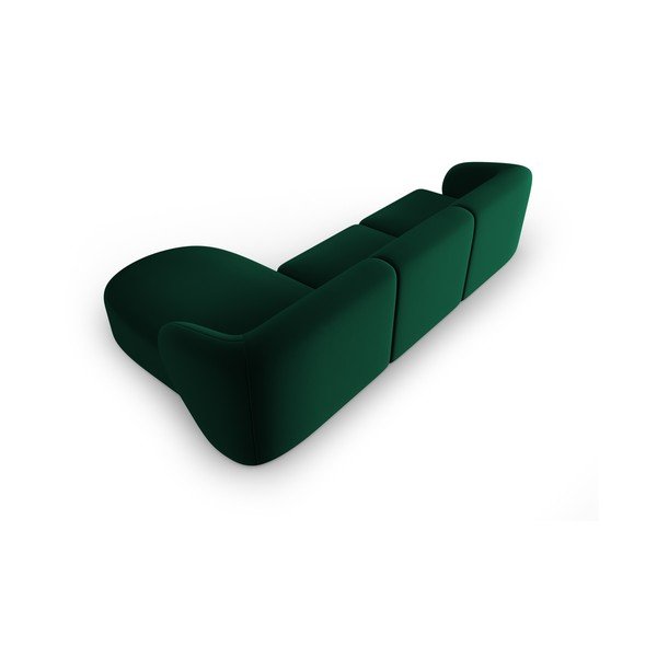 Divano angolare verde (con penisola a destra/con chaise lounge) con rivestimento in velluto Paolo – Milo Casa-image-3
