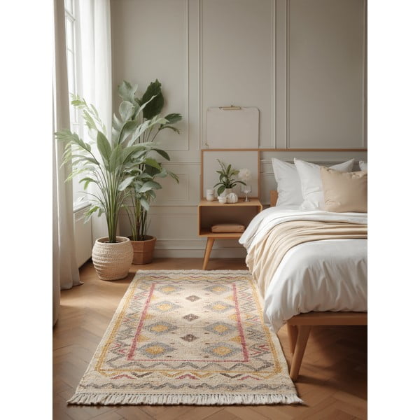 Passatoia color crema in iuta tessuta a mano 80x200 cm Roya Imani – Elle Decoration-image-1