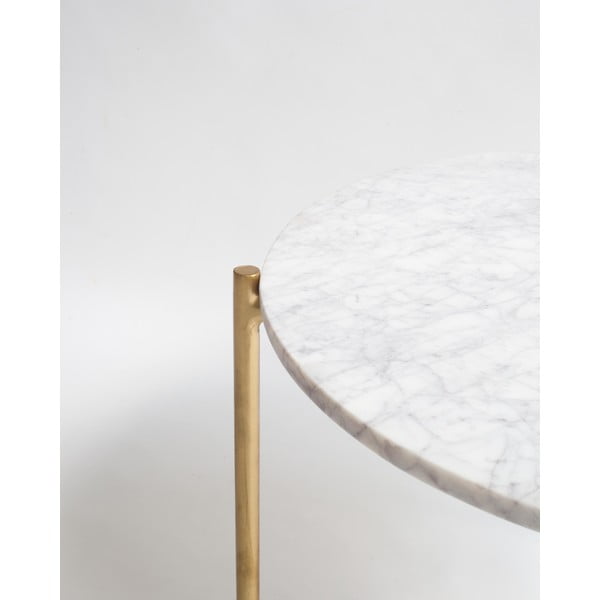 Tavolino rotondo in marmo bianco ø 50 cm Morgans - Really Nice Things-image-2