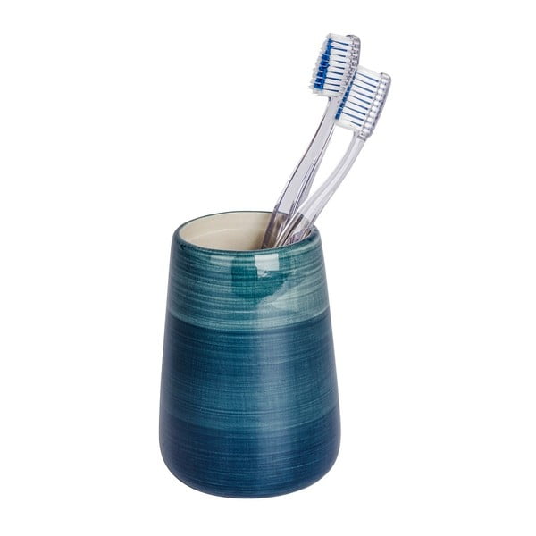 Bicchiere per spazzolino da denti blu petrolio Pottery - Wenko