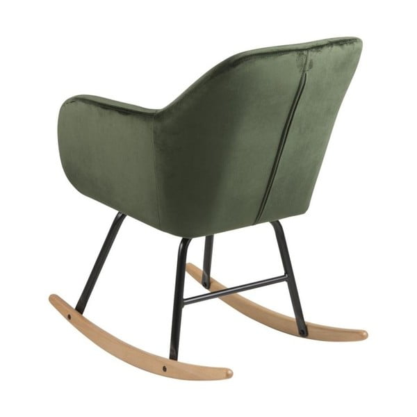 Sedia a dondolo in velluto verde Emilia - Actona-image-1