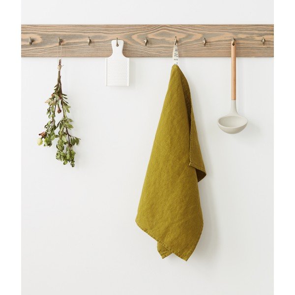 Asciugamano di lino verde Classic, 65 x 45 cm Moss Green - Linen Tales