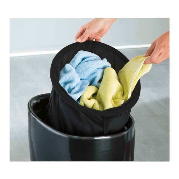 Cesto portabiancheria e sgabello nero in uno , 20 l Candy - Wenko-image-3
