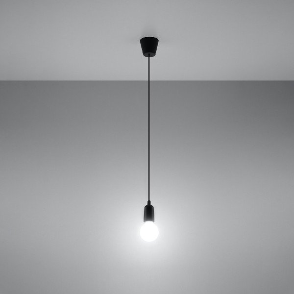 Lampada a sospensione nera 9x9 cm Rene - Sollux-image-4