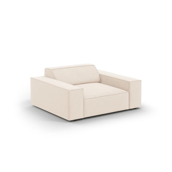 Poltrona beige con rivestimento in velluto Jodie – Micadoni Home-image-4