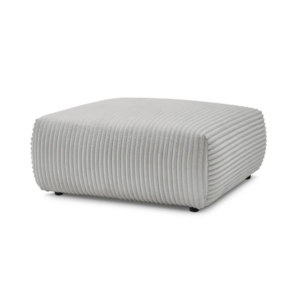 Poggiapiedi in grigio chiaro con rivestimento in velluto a coste Lucien – Bobochic Paris-image-3
