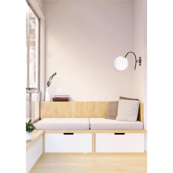 Lampada da parete bianca e nera ø 15 cm Yoyo - Squid Lighting-image-1