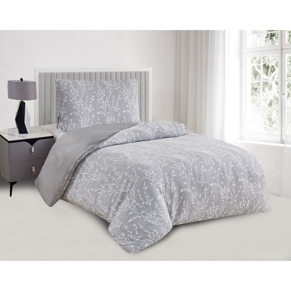 Biancheria da letto singola jacquard grigia 140x200 cm Boston - My House-image-1