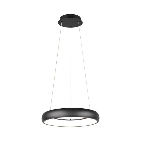 Lampadario nero opaco a LED dimmerabile con paralume in metallo ø 46 cm Cardona - Trio-image-1