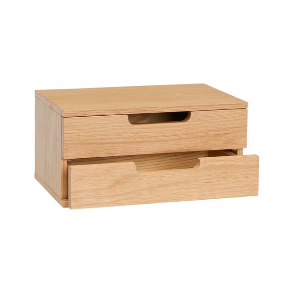 Comodino sospeso con ripiani in legno di quercia in colore naturale AtHand - Hübsch-image-2