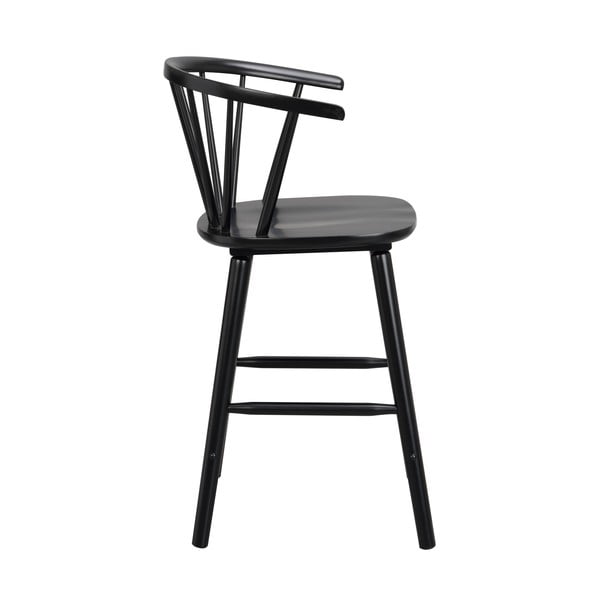 Sgabello da bar in legno di gomma nero Carmen - Rowico-image-3