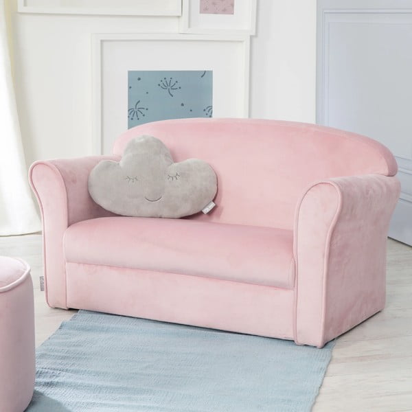 Divano per bambini in velluto rosa chiaro 78 cm Lil Sofa - Roba-image-1