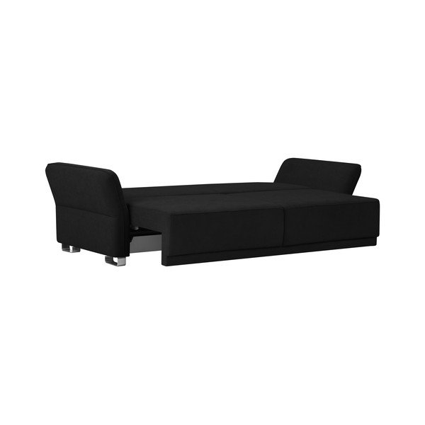 Černá rozkládací pohovka s úložným prostorem Windsor & Co Sofas Casiopeia, 245 cm-image-4