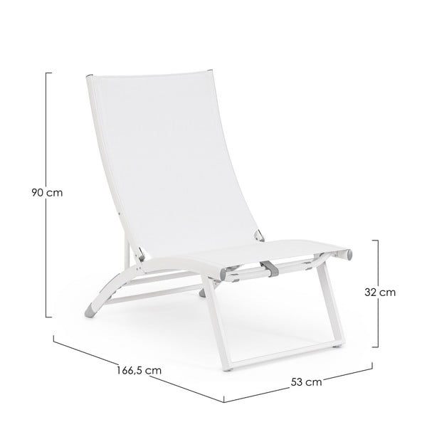 Sdraio da giardino bianca in metallo Taylor   – Bizzotto-image-4