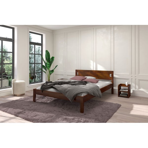 Letto singolo marrone scuro in legno di pino 90x200 cm Laxbaken - Skandica-image-1