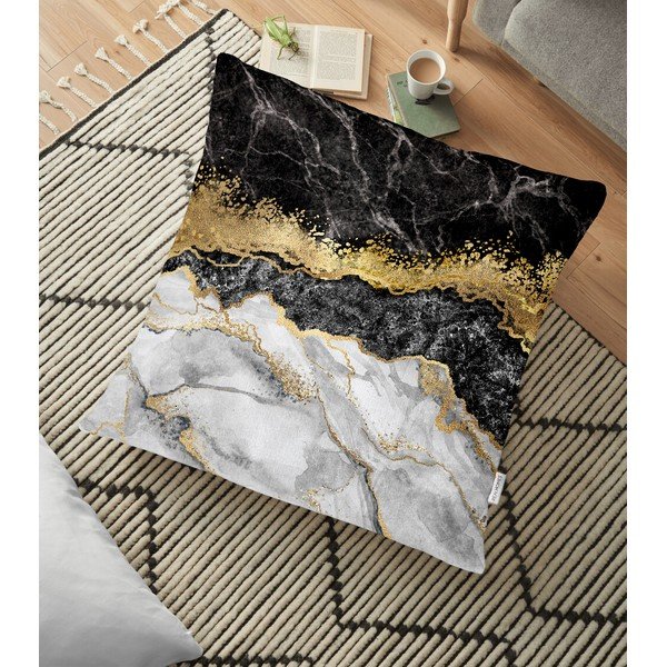 Federa in misto cotone Marmo scuro, 70 x 70 cm - Minimalist Cushion Covers