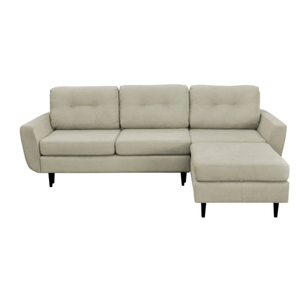 Divano letto crema con gambe nere Hortensia, angolo destro - Mazzini Sofas