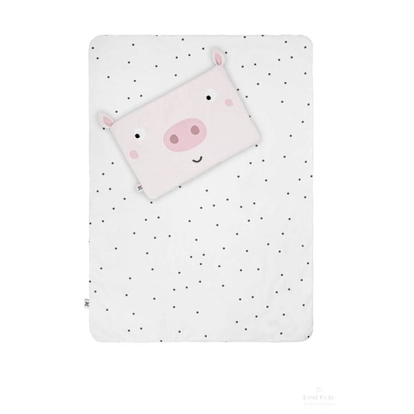 Coperta e cuscino in cotone per lettino 200x140 cm Piggy - BELLAMY