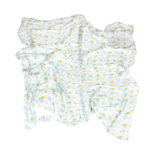 Coperta per bambini bianca/blu in mussola confezionata 120x120 cm Skylark – Rex London