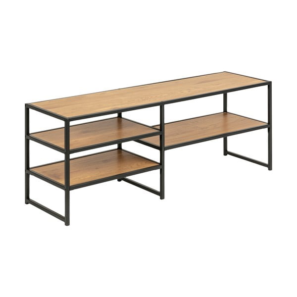 Mobile TV nero-color legno naturale effetto rovere 120x46 cm Seaford - Actona-image-3