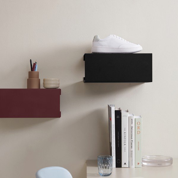 Mensola burgundy in acciaio con ripiani multipli 35 cm – ReCollector-image-3