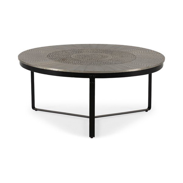 Tavolino da salotto rotondo nero/grigio opaco ø 90 cm Clarisa – MOME