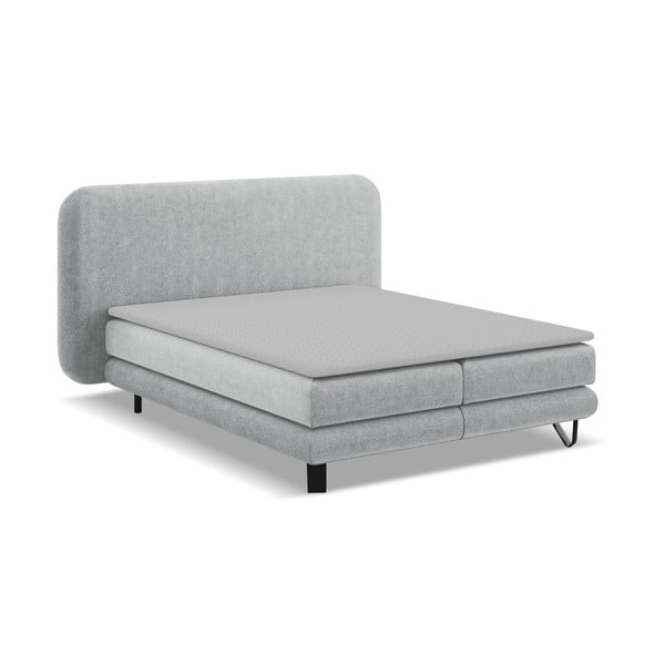 Letto boxspring grigio chiaro 160x200 cm Ilima - Makamii