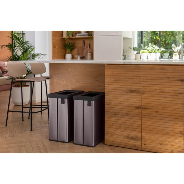 Cestino per la spazzatura in plastica riciclata rosa opaco 54 l Verto Recycle - Curver-image-1