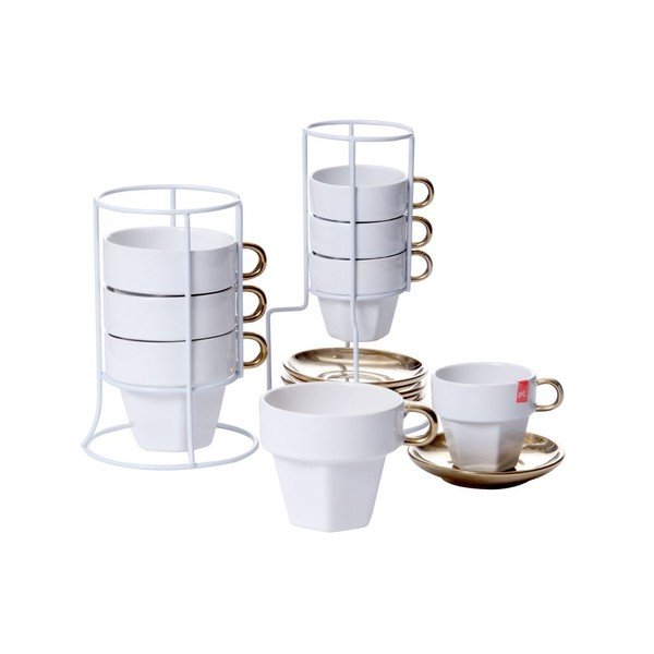 Sada 4 hrnků se stojánkem Present Time Cappuccino Tower-image-2