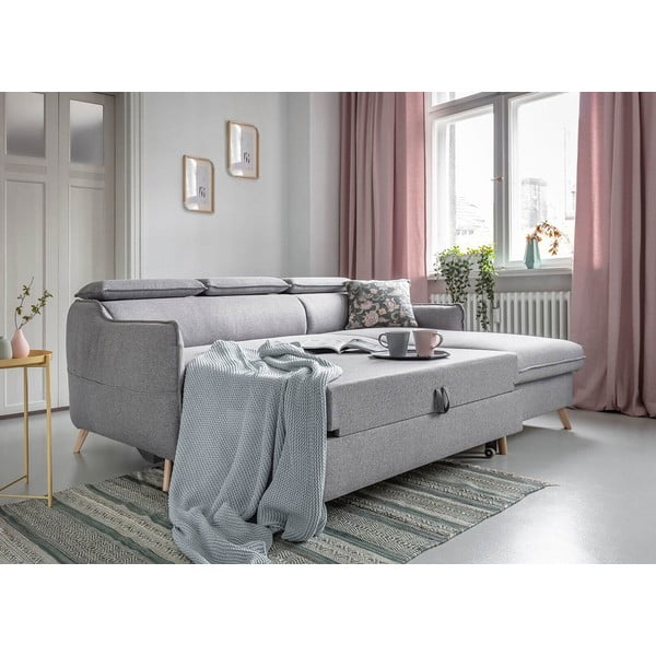 Divano letto angolare grigio chiaro (angolo destro) Sweet Harmony - Miuform-image-3