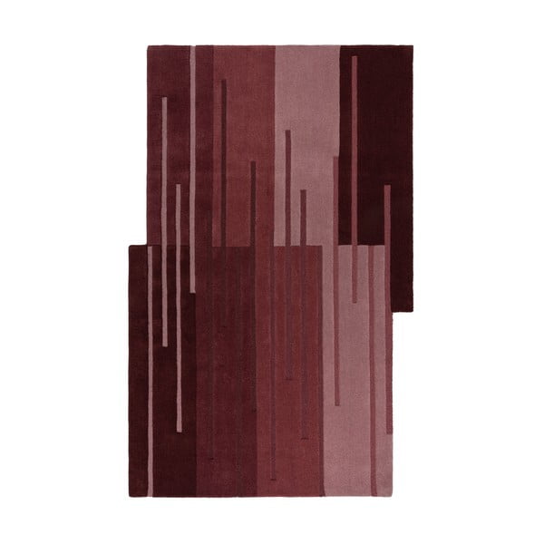 Tappeto in lana bordeaux tessuto a mano 150x240 cm Split Ombre Shaped - Flair Rugs