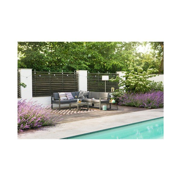 Set da giardino in alluminio grigio scuro per 4 persone Perpignan - Hartman-image-3